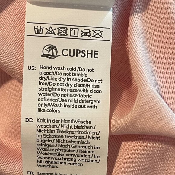 Cupshe Women 2 Piece Swimsuit Large Hot Pink V-Neck Twist Front High Waist Cheek - Picture 8 of 9